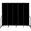 Screenflex 5 Panel Portable Room Divider, 8'H x 9'5"W, Fabric Color: Charcoal Black