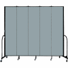 Screenflex 5 Panel Portable Room Divider, 8'H x 9'5"W, Fabric Color: Grey Stone