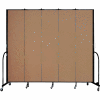 Screenflex 5 Panel Portable Room Divider, 8'H x 9'5"W, Fabric Color: Beech