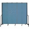 Screenflex 5 Panel Portable Room Divider, 8'H x 9'5"W, Fabric Color: Blue