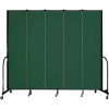 Screenflex 5 Panel Portable Room Divider, 8'H x 9'5"L, Fabric Color: Green