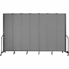 Screenflex 7 Panel Portable Room Divider, 8'H x 13'1"W, Fabric Color: Grey
