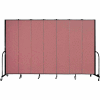 Screenflex 7 Panel Portable Room Divider, 8'H x 13'1"L, Fabric Color: Mauve