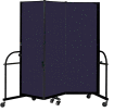 Screenflex 3 Panel Heavy Duty Portable Room Divider, 6'H x 5' 9"L, Fabric Color: Navy