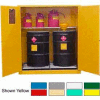 Securall® Drum Cabinet 120 Gal. Capacity Vertical Manual Close Hazmat Flammable W/ Drum Rollers