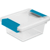 Sterilite Mini Clip Clear Storage Box With Latched Lid 19698606 - 6-5/8"L x 5"W x 2-3/4"H - Pkg Qty 6