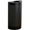 Rubbermaid® Silhouette SH12E Half Round Open Top Receptacle w/Plastic Liner, 12 Gallon - Black