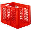SSI Schaefer Euro-Fix Solid Base/Mesh Sides Container EF6421 - 24" x 16" x 17", Red - Pkg Qty 2