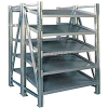 Steel Pick Shelving, 5 Level, Double, Tilt/Straight, 78"H x 50"W x 48"D, Starter