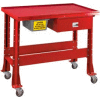 Standard Tear-Down/Fluid Containment Bench-Portable, 48"W x 32"D-Carmine Red