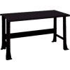 Shureshop® Adjustable Height Stationary Bench - Painted Steel Top 60" x 29" - Gloss Black