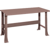 Shureshop® Adjustable Height Stationary Bench - Painted Steel Top 60" x 29" - Pewter Grey