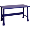 Shureshop® Adjustable Height Stationary Bench - Painted Steel Top 72" x 29" - St. Louis Blue