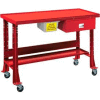 Oversized Tear-Down/Fluid Containment Bench-Portable, 60"W x 32"D-Carmine Red