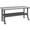 Trans Max Bench-Portable, Steel Top, 73-1/2"W x 34-1/4"D-Sebring Gray