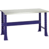Shureshop® Adjustable Height Stationary Bench - Stainless Steel Top 72" x 29" - St. Louis Blue