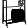 2 Tier Tire Cart- 54-3/4"W x 25-5/8"D x 62"H-Gloss Black