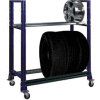 2 Tier Tire Cart- 54-3/4"W x 25-5/8"D x 62"H-St.Louis , Blue