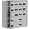 Cell Phone Locker with Access Panel 19158-16ARC - Recessed Mounted Combo Locks 12A&4B Doors Aluminum