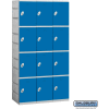 Four Tier 12 Door Plastic Locker, 12-3/4"Wx18"Dx18-1/4"H, Blue, Unassembled