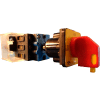 Springer Controls/MERZ ML1-025-DR2,25A,3-Pole,Disconnect Switch,Red/Yel,Din-Mount,Coupling,Lockout