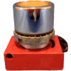 Springer Controls N5CPNLE, 22 mm Push Button Operator, chrome, blue cap, guarded.