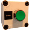 22mm Push Button Station; Single Element, Start (Green), Momentary, Chrome Bezel, NO contact, N4X