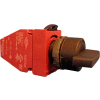 22 mm Selector Switch Operator, black bezel, 2 position, maintained, knob, D cam, yellow