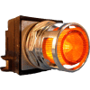 Springer Controls N7PLMAD02-24,30mm Illum. Push-Button,Guarded,Momentary,24V, 1 N.O.+1 N.C.,Amber