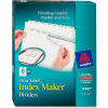Avery Index Maker Clear Label Divider, Punched, 8.5"x11", 8 Tabs, 25 Sets, White/White
