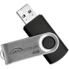 Compucessory 26464 USB 2.0 Flash Drive, 4 GB, Black/Aluminum