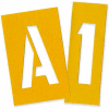 Chartpak Painting Letters & Numbers Stencil, CHA01565, 4"H, Yellow, Gothic Font, 35/Set