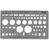 Chartpak® Circle & ID Template, 1002PI, 10"W X 5.9"H, Grey