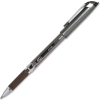 Integra™ Gel Stick Pen w/Rubber Grip, 0.7 mm Point, Black Ink, Black Barrel, Dozen