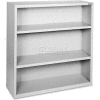 Lorell Fortress Series 3-Shelf Bookcase, LLR41283, 13"W x 34-1/2"D x 42"H, Light Gray