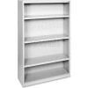 Lorell Fortress Series 4-Shelf Bookcase, LLR41286, 13"W x 34-1/2"D x 60"H, Light Gray