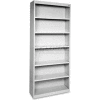 Lorell Fortress Series 6-Shelf Bookcase, LLR41292, 13"W x 34-1/2"D x 82"H, Light Gray