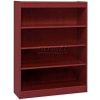 Lorell® 4-Shelf Panel End Hardwood Veneer Bookcase, 36"W x 12"D x 48"H, Mahogany