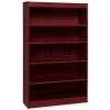 Lorell® 5-Shelf Panel End Hardwood Veneer Bookcase, 36"W x 12"D x 60"H, Mahogany