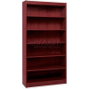 Lorell® 7-Shelf Panel End Hardwood Veneer Bookcase, 36"W x 12"D x 84"H, Mahogany