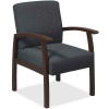 Lorell® Deluxe Fabric Guest Chair, 24"W x 25"D x 35-1/2"H, Expresso Frame/Charcoal Seat