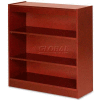 Lorell® 3-Shelf Panel End Hardwood Veneer Bookcase, 36"W x 12"D x 36"H, Cherry