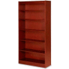 Lorell® 6-Shelf Panel End Hardwood Veneer Bookcase, 36"W x 12"D x 72"H, Cherry