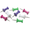 SKILCRAFT Colorful Head Push Pin - 0.37" Length - 100 / Box - White, Blue, Green, Purple, Magenta