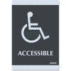 U.S. Stamp & Sign ADA Sign, 4764, ACCESSIBLE, Adhesive, 6"W X 9"H, Black/Silver