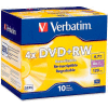 Verbatim® DVD+RW, 94839, 1X-4X Speed, 4.7GB, Branded, 10/Pk