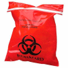 Red Biohazard Waste Stick-On Bags, 2 mil, 9"W x 10"L, 100/Box