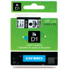 DYMO® D1 Standard Labels 1/4" Black on Clear - Pkg Qty 5