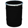US Roto Molding 15 Gallon Plastic Drum SS-OH-15 - Open Head with Plain Lid - Bolt Ring - Black