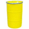 US Roto Molding 55 Gallon Plastic Drum SS-OH-55 - Open Head with Bung Cover - Bolt Ring - Yellow